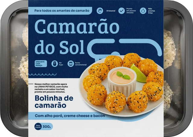 Bandeja de bolinha de camarão, 300 g