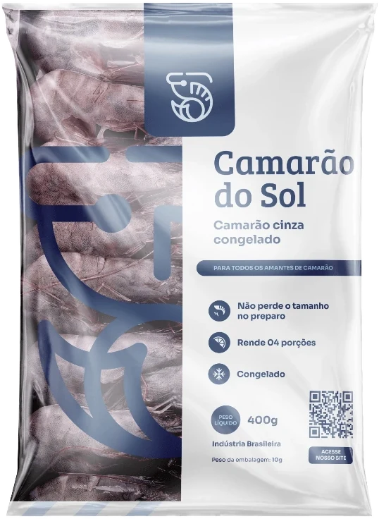 Embalagem de 400 g do camarão cinza congelado